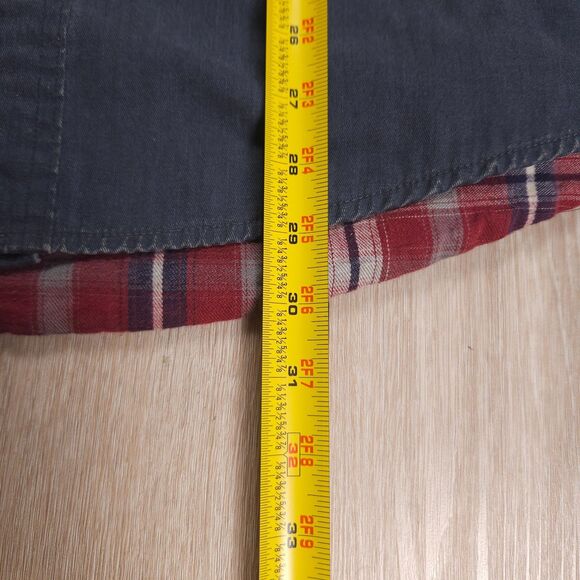 Vintage LL Bean Flannel Plaid Lined Barn Chore Shirt Jacket Shacket Mens L Blue - Picture 16 of 16